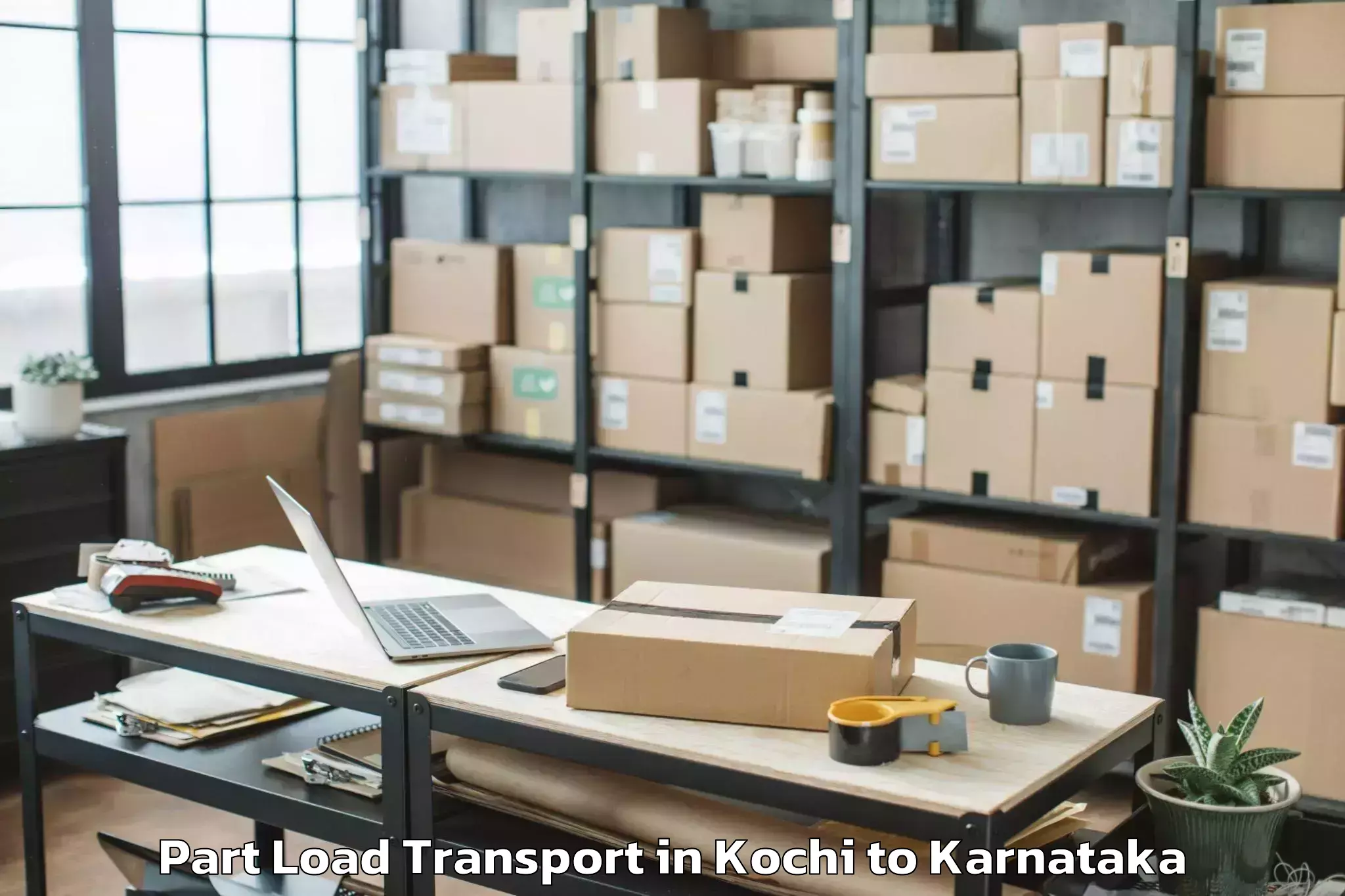 Easy Kochi to Sri Devaraj Urs Academy Of Hig Part Load Transport Booking